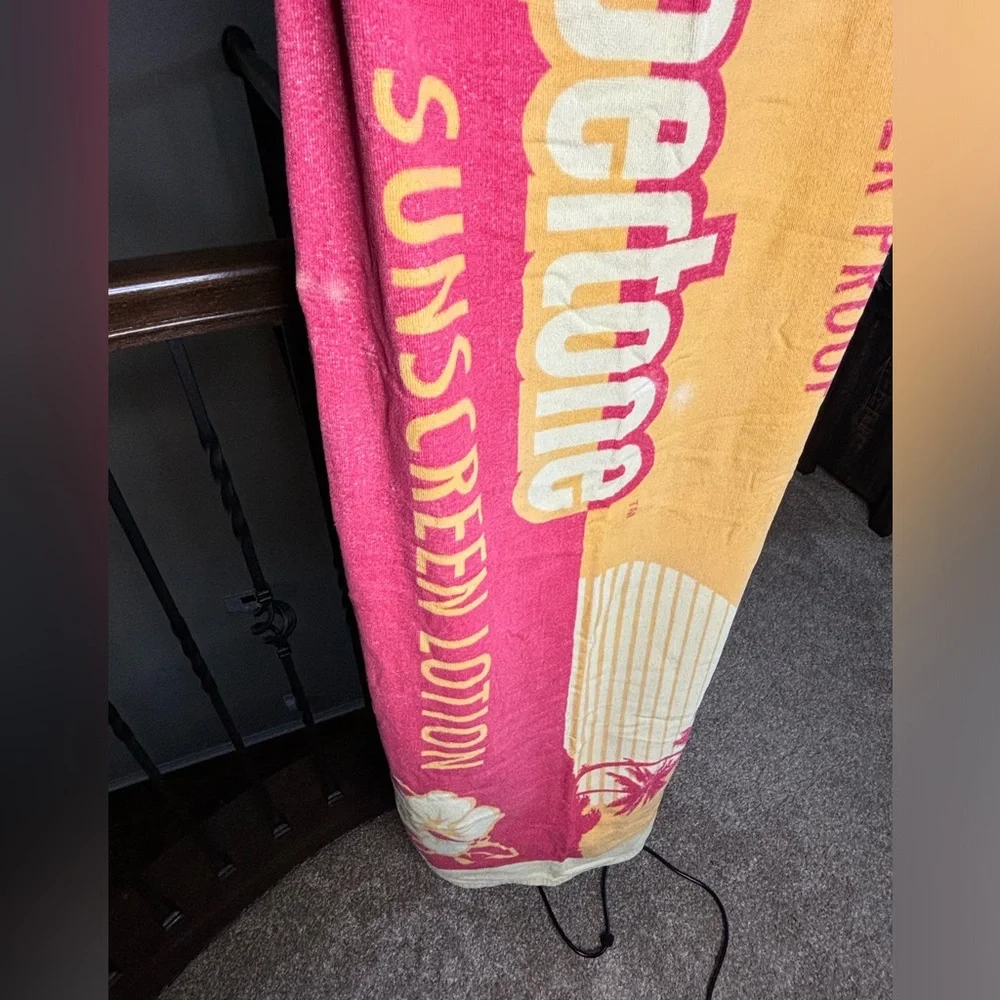 Coppertone Sunscreen Beach Towel 100% Cotton Colorful Collectible Vintage Beach